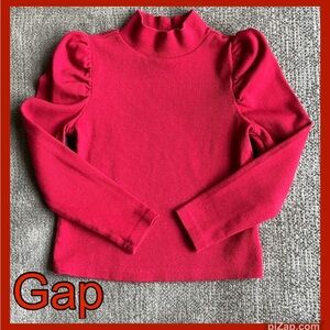 GAP Red Long Sleeve Top with Ruffled Shoulders Sz 5